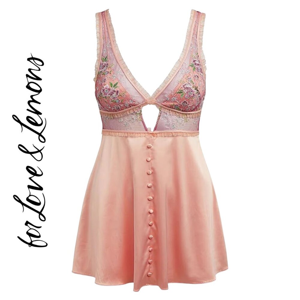 EUC! RARE! For Love and Lemons Euphoria Embroidered Floral Slip Dress Size XS